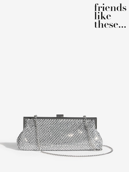 Friends Like These Silver Chain Mail Clutch (W67466) | £38