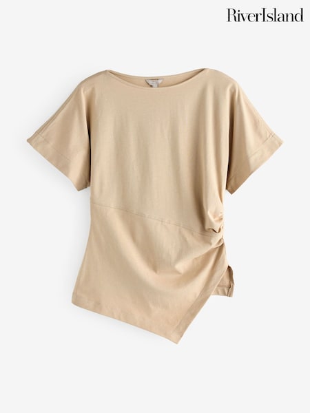 River Island Brown Drape Side T-Shirt (W67482) | £25