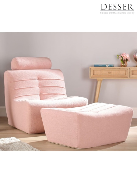 Desser Pink Cosy Upholstered Boucle Chair (W67596) | £387