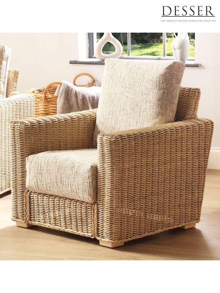 Desser Natural Burford Rattan Wicker Conservatory Armchair (W67609) | £567