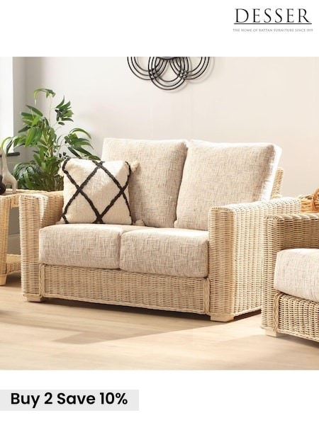 Desser Natural Burford Rattan Wicker Conservatory 2 Seater Sofa (W67612) | £891