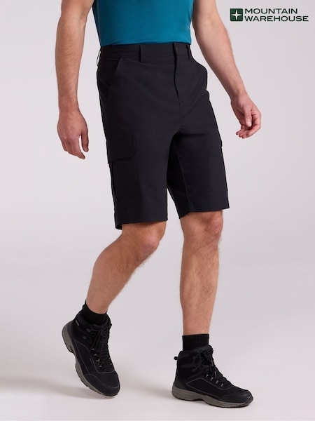 Mountain Warehouse Black Mens Delta Cargo Quick Drying Stretch Shorts (W67705) | £32