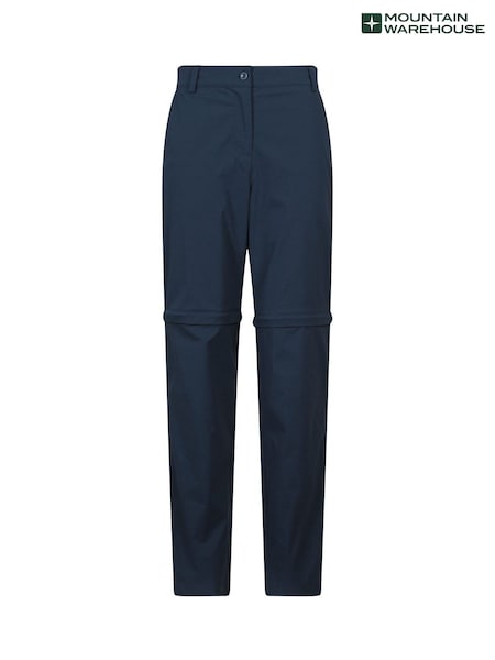 Mountain Warehouse Blue Womens Delta Stretch Zip Off Quick Drying UV Max Trousers (W67707) | £45