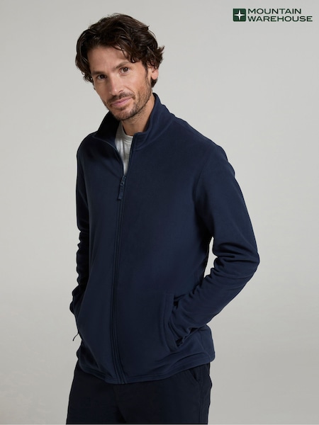 Mountain Warehouse Blue Mens Camber Full Zip Quick Drying Fleece Jacket (W67710) | £24