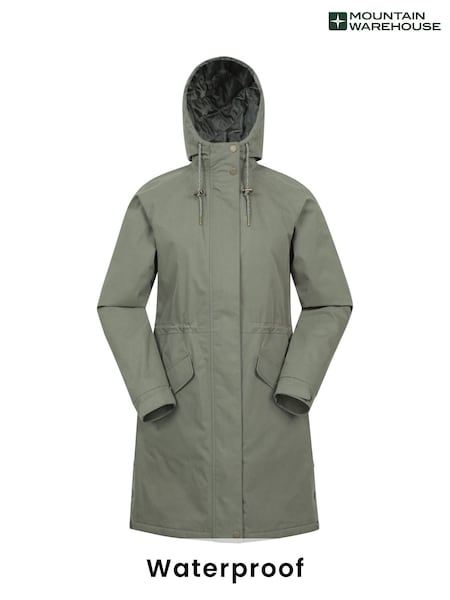 Mountain Warehouse Green Womens Polperro Waterproof Lightweight Padded Jacket (W67712) | £110