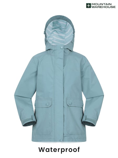 Mountain Warehouse Green Kids Coast Jersey Lined Waterproof Jacket (W67732) | £40