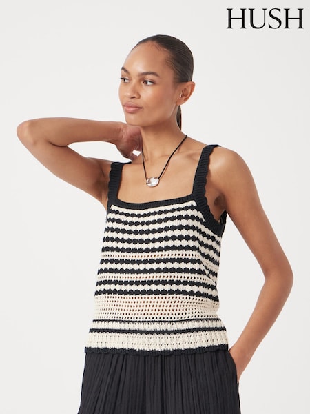 Hush White Mono Stitch Knitted Top (W67733) | £70