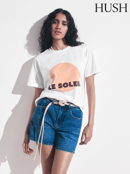 Hush Cream Le Soleil Graphic Print T-Shirt (W67779) | £40