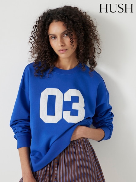 Hush Blue Collegiate 03 Graphic Print Sweatshirt (W67789) | £70