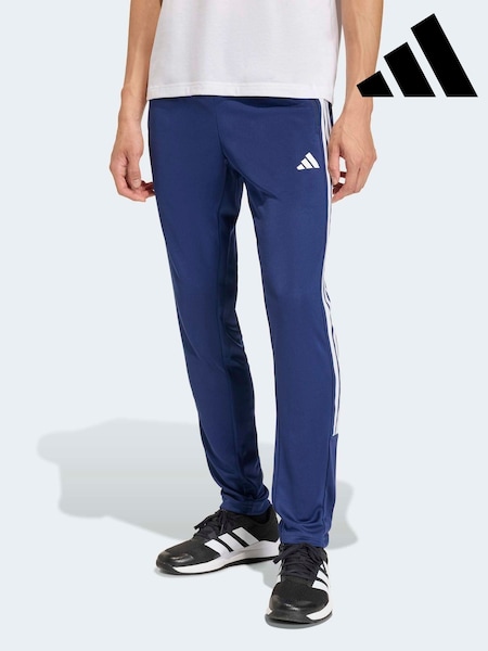 adidas Blue Workout Essentials All-Set 3-Stripes Knit Joggers (W67876) | £35