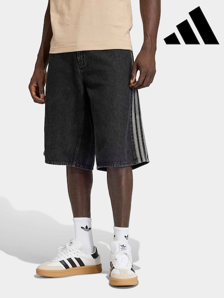 adidas Originals Black Firebird Adicolor Denim Shorts (W67894) | £60