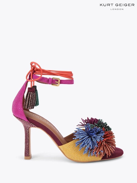 Kurt Geiger London Pom Pom Ankle Tie Sandals (W67917) | £199