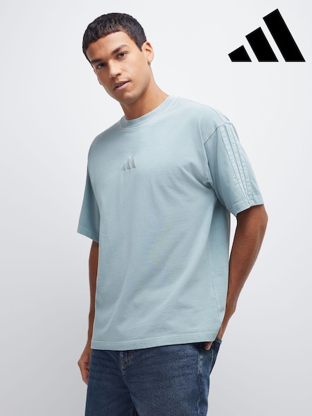 adidas Light Blue All SZN Washed 100% Cotton T-Shirt (W67960) | £28