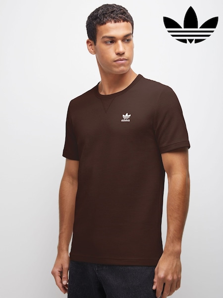 adidas Originals Brown Trefoil Essentials Waffle T-Shirt (W67975) | £28