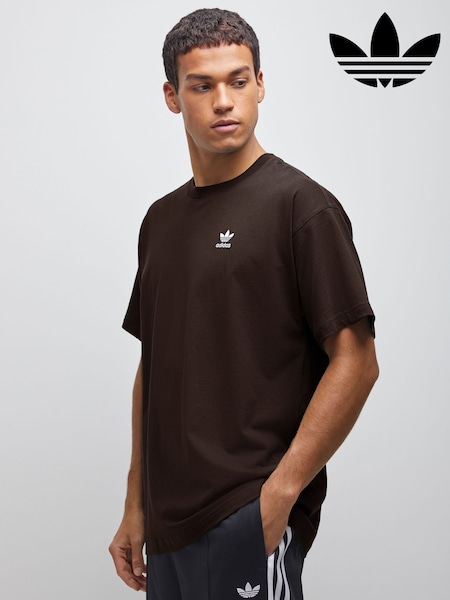adidas Originals Dark Brown Trefoil Essentials Oversized T-Shirt (W67999) | £22