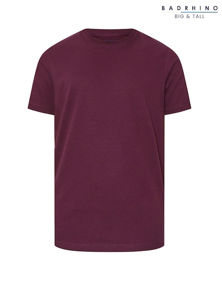 BadRhino Big & Tall Red Ottoman Textured T-Shirt (W68062) | £22