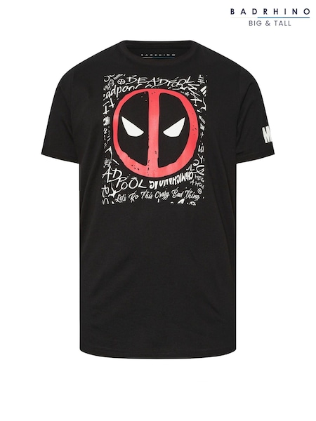 BadRhino Big & Tall Black Deadpool T-Shirt (W68065) | £24