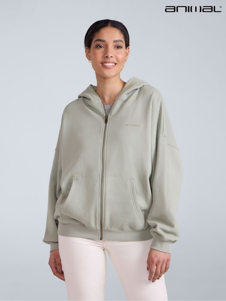 Animal Green Womens Idol Zip Through Hoodie (W68143) | £46