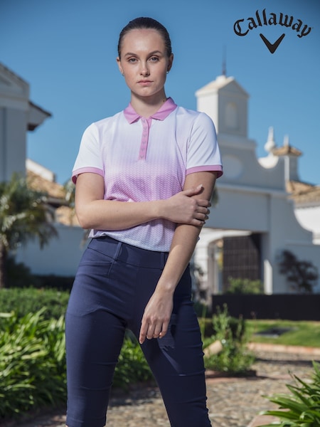 Callaway Apparel Chev Gradient Short Sleeve White Polo Shirt (W68176) | £50