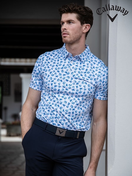Callaway Apparel Crab Novelty White Polo Shirt (W68185) | £50