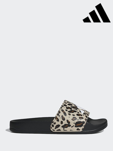 adidas Brown Adilette Logo Kids Sandals (W68388) | £0