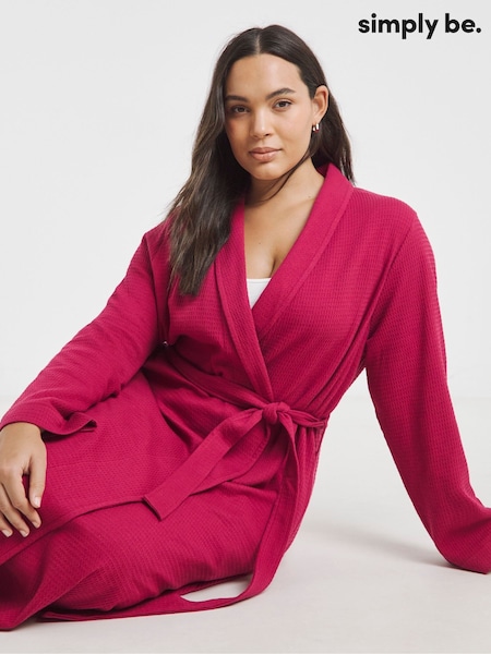 Simply Be Pink Pretty Secrets Waffle Gown (W68543) | £32
