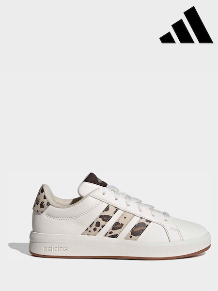 adidas White Grand Court 3.0 Junior Trainers (W68587) | £30