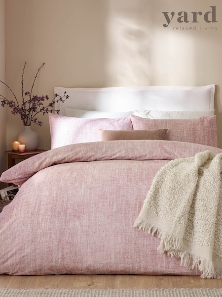 Yard Blush Pink Harris Brushed Cotton Duvet Cover Set (W68807) | £30 - £50