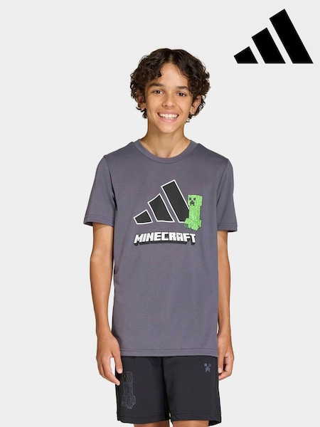 adidas Grey Minecraft Training Climacool T-Shirt (W68841) | £20