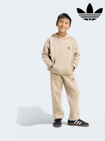 adidas Originals Brown Oversized Hoodie and Jogger Little Kids Set (W68851) | £38