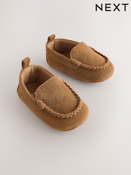 Tan Brown Baby Suede Shoes (0-2mths) (W68895) | £14