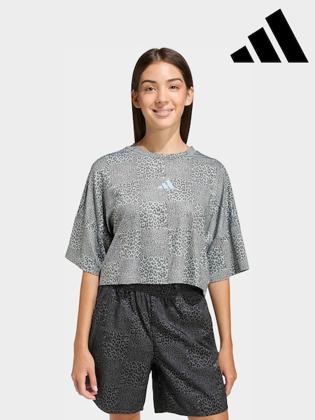 adidas Green Future Icons All Over Printed T-Shirt (W69120) | £20