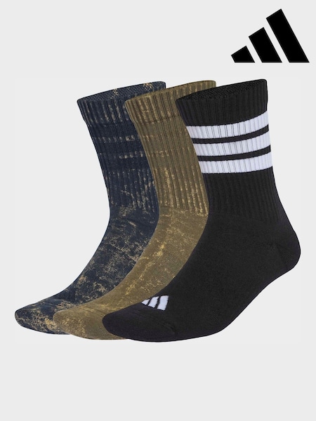 adidas Blue/Black Stonewash Crew Socks 3 Pack (W69230) | £20