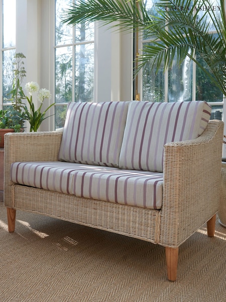 Laura Ashley Luxford Stripe Amethyst Bamburgh Indoor Rattan Sofa (W69328) | £869