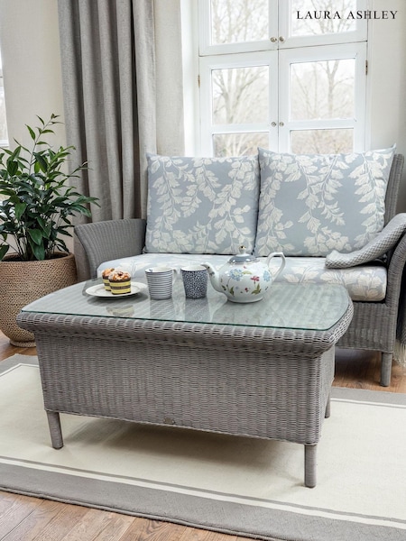 Laura Ashley Grey Rattan Coffee Table (W69337) | £307