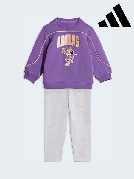 adidas Purple Disney Minnie Mouse Sweat Top and Legging Set (W69361) | £38