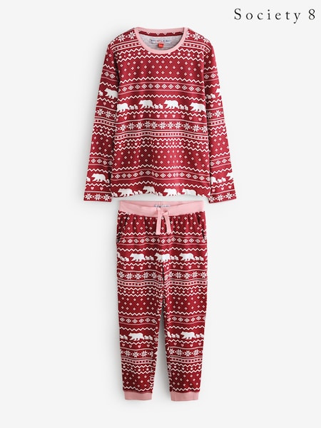 Society 8 Red Matching Family Polar Fairisle Pyjamas Set (W69391) | £24