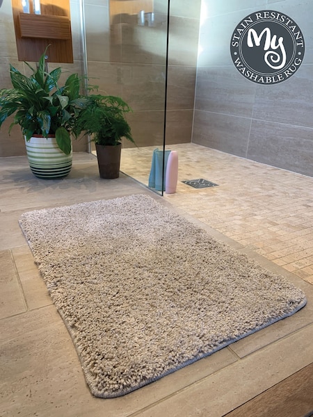 My Rug Beige Shaggy Bathmat (W69443) | £22