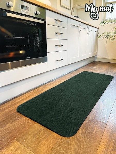 My Mat Forest Green Soft Washable Runner (W69445) | £32
