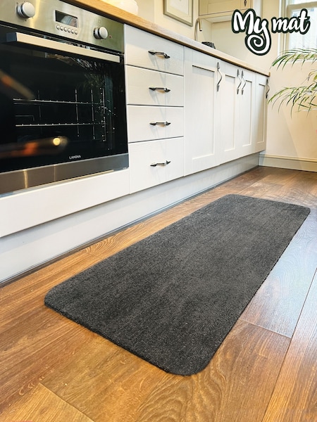 My Mat Charcoal Soft Washable Runner (W69450) | £32