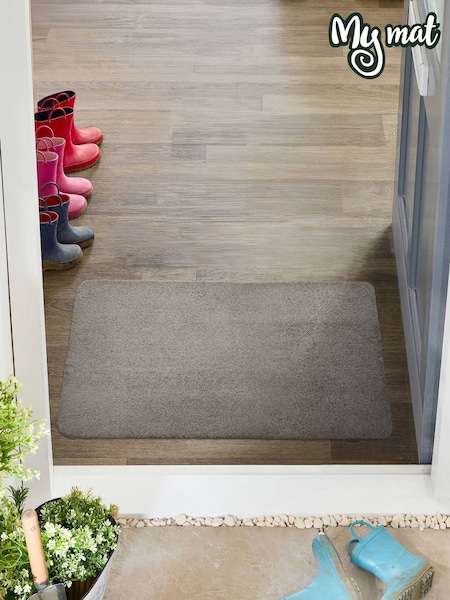 My Mat Ghost Grey Soft Washable Doormat (W69461) | £16 - £32