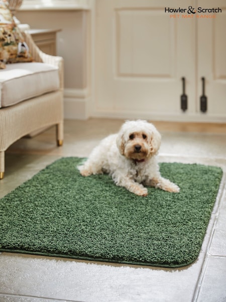 Howler & Scratch Forest Green Shaggy Pet Mat (W69468) | £28 - £41