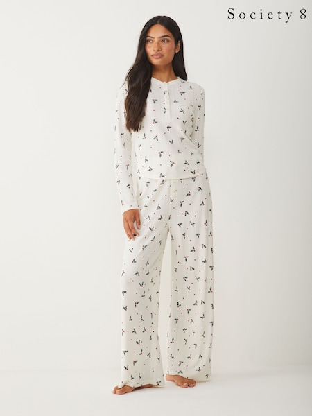 Society 8 Cream Holly Pointelle Pyjama Set (W69478) | £32