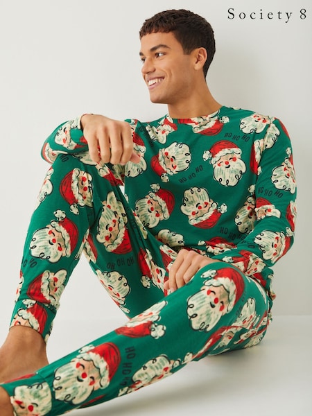Society 8 Green Matching Family Sketchy Santa Pyjama Set (W69488) | £35