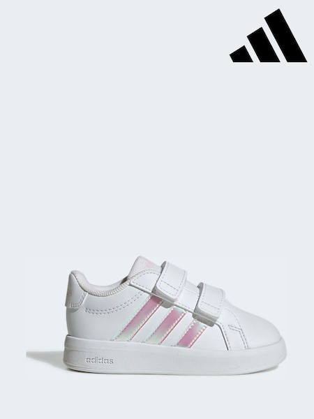 adidas White Grand Court 3.0 Infant Trainers (W69510) | £23
