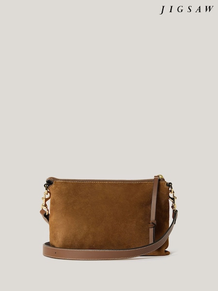 Jigsaw Brown Ava Suede Cross-Body Bag (W69669) | £145