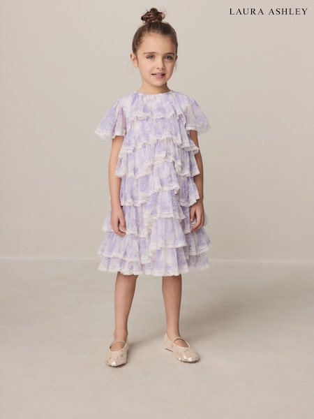 White/Purple Tiered Tulle Dress (W69793) | £40 - £46