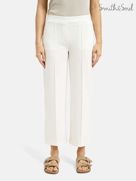 Smith & Soul Cream Cropped Jersey Pull On Trousers (W69799) | £85