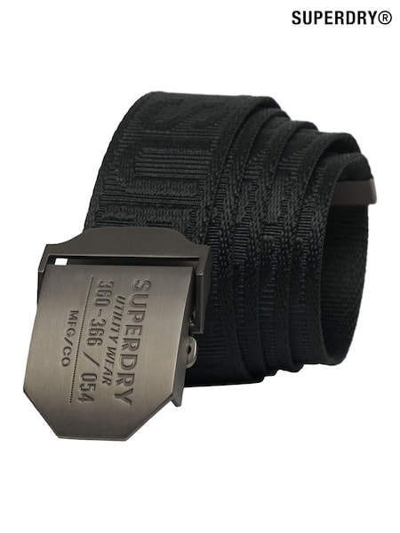 Superdry Black Workwear Webbing Belt (W69814) | £0