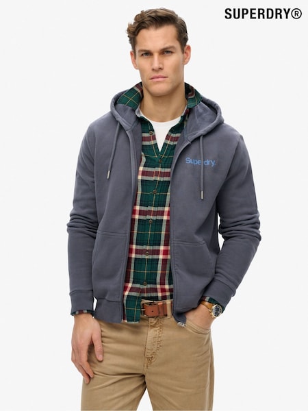 Superdry Grey Core Logo City Zip Hoodie (W69817) | £55